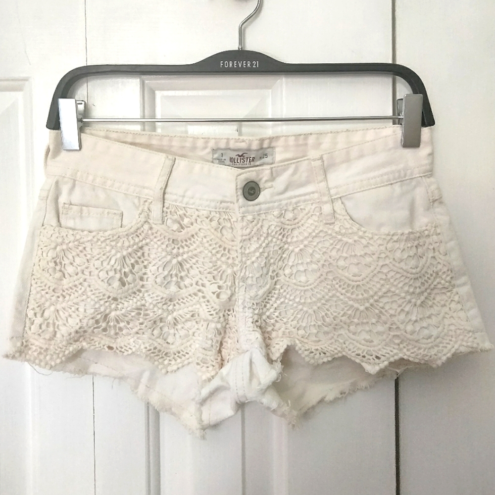 Hollister White Denim Short